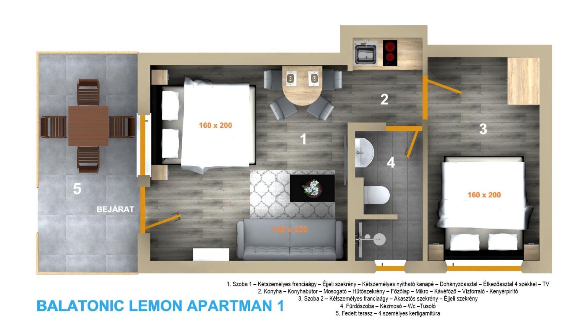 Balatonic Lemon Apartmanhaz 시오포크 객실 사진